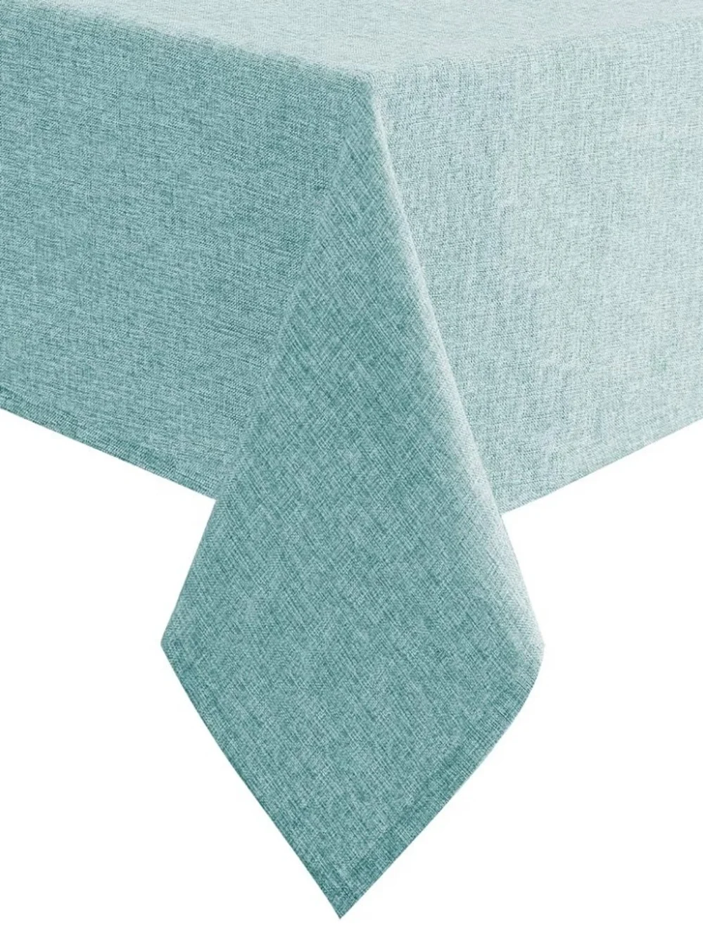 Linen-Texture Aqua Rectangular Tablecloth 102 X 60